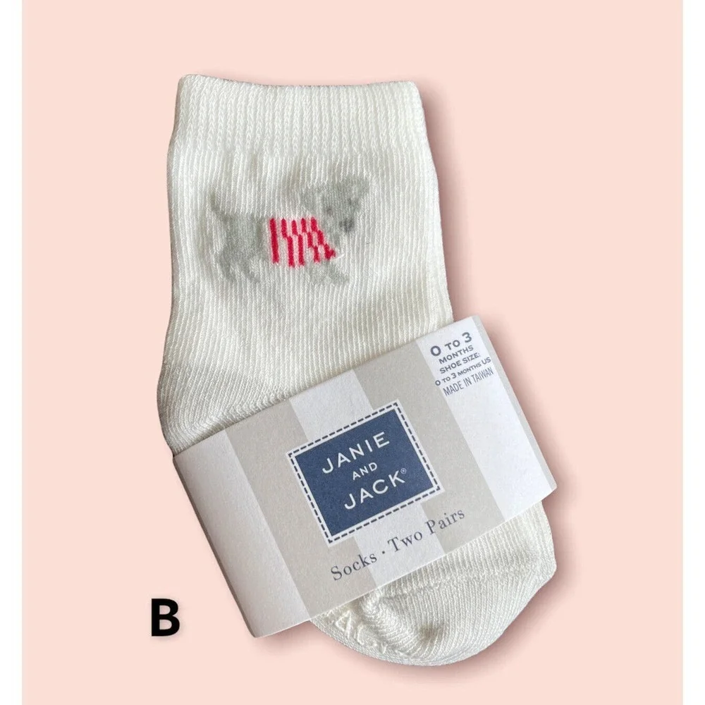 NWT JANIE AND JACK Puppy Dog Socks Size 0-3 Months Baby Newborn U Choose Style